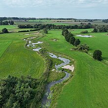 Die im Winter 2023/24 renaturierte Berkel bei Lutum, Billerbeck (2024).